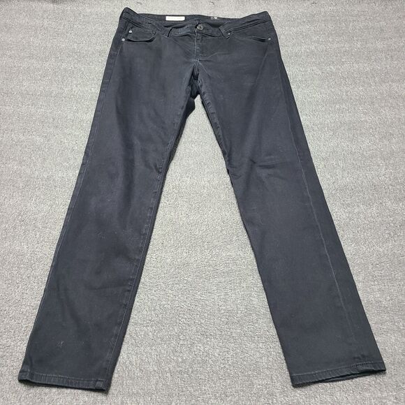 AG Adriano Goldschmied Pants Womens 31R Black Stevie Ankle Slim Straight Leg USA - Picture 1 of 10